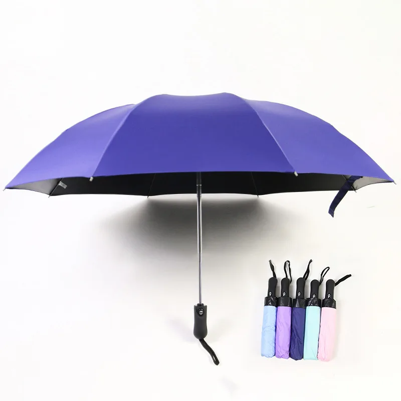 Buy Automatic Reverse Umbrella 3 Folding Black Glue