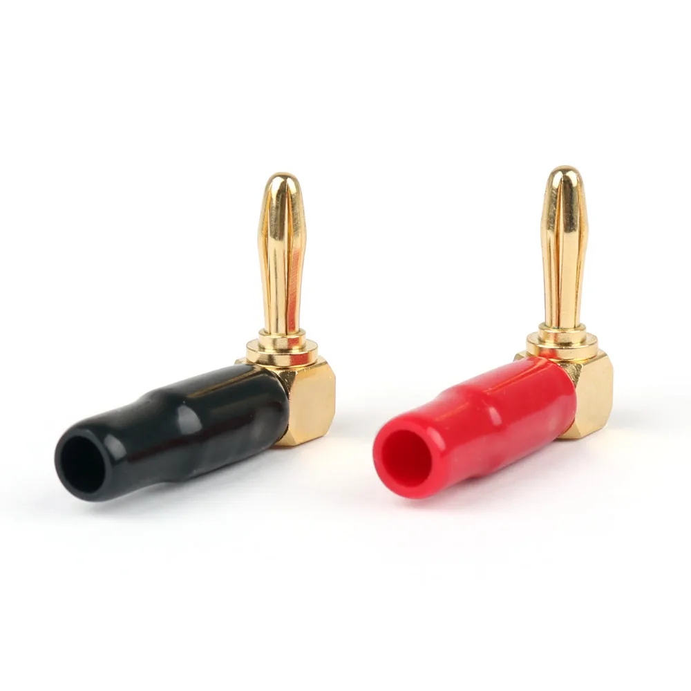 

Areyourshop Right Angle Banana Plug Speaker Cable Connector Screw Type Free Solder 2/8/20PCS Wholesale Connector