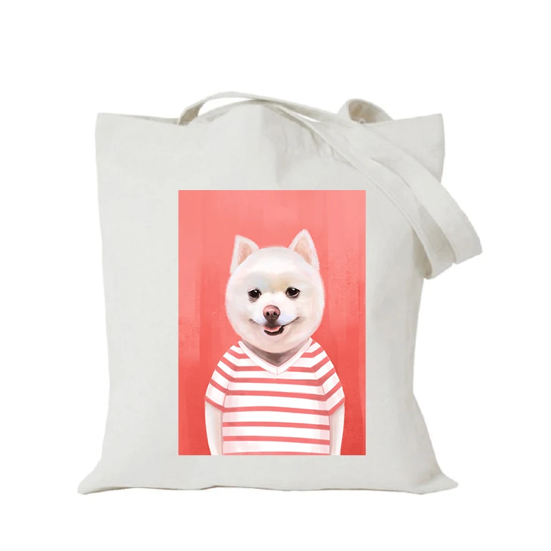 Origina настроить Эко сумки diy сумка для покупок с логотипом kawaii мультфильм собака на