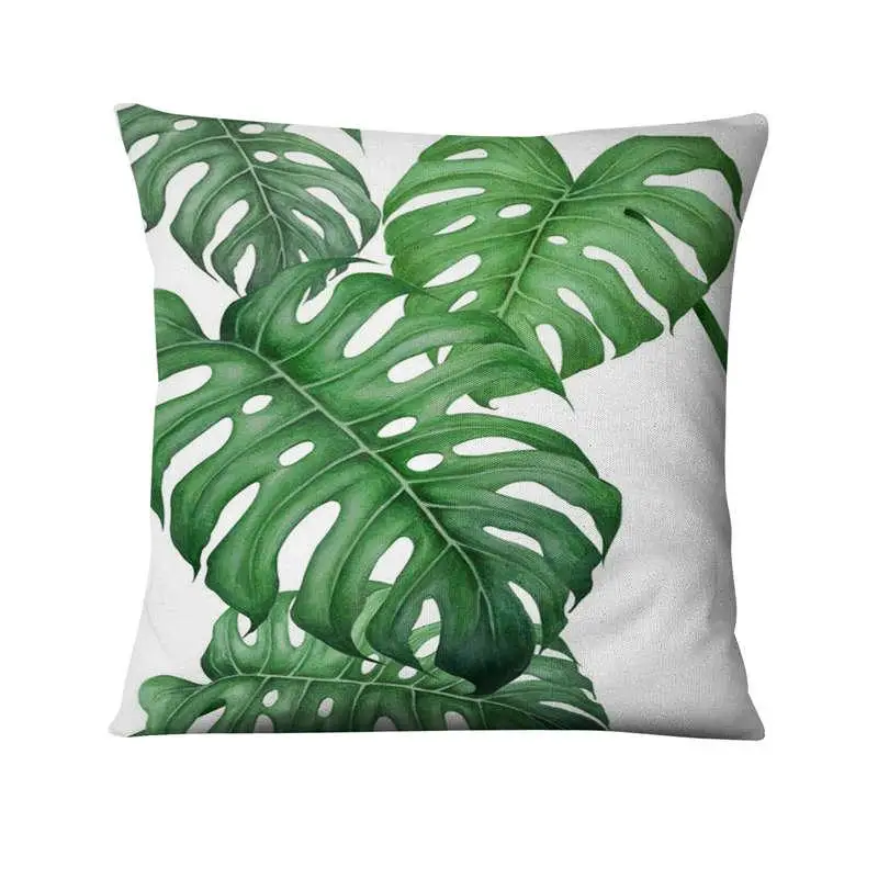 grey cushions Tropical Palm Leaf Digital Printed Pillowcase Green Plant Cushion Decorative Pillow Home Decor Sofa Throw Pillow 45*45cm large floor cushions Cushions