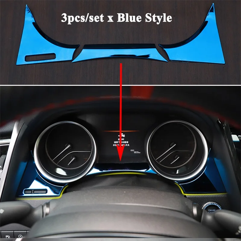 1 комплект SEEYULE Стайлинг Приборная панель автомобиля украшение приборной панели накладка автомобильный аксессуар Наклейка для Toyota Camry - Название цвета: Blue Style