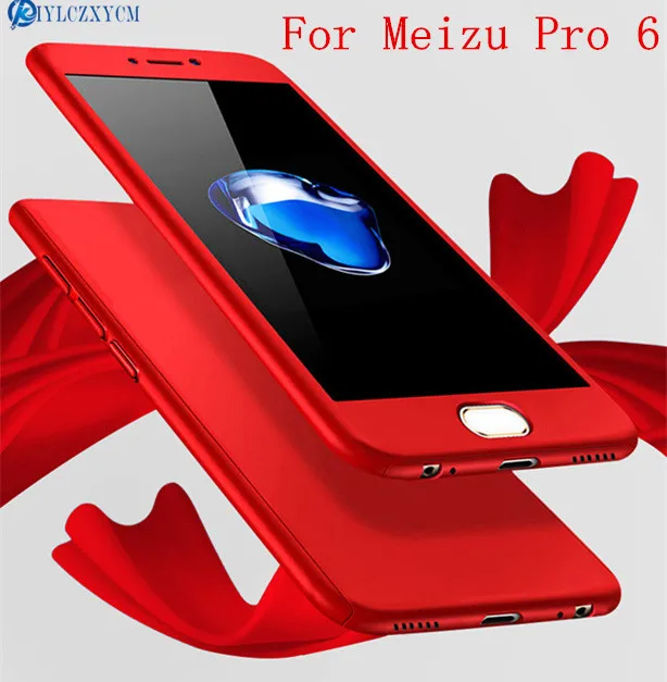 KIYLCZXYCM 360 Case Full Body Coverage Phone Cases for Meizu Pro 6 Hard PC Protective Cover Pro6 Pro6s +Tempered Glass |