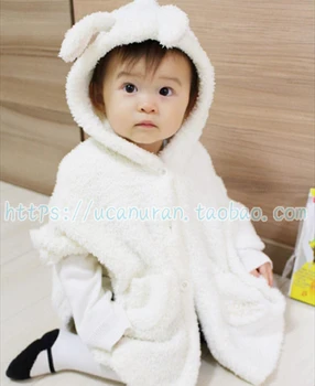 

Japan soft warm rabbit clock cape mantle gelato pique