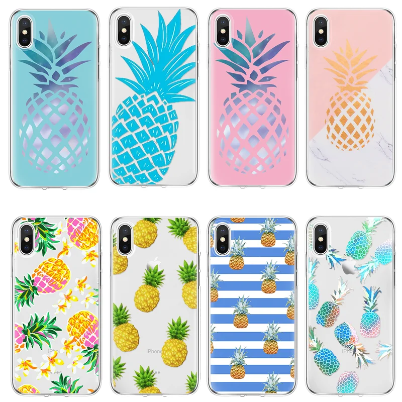 Pineapple Cover Soft TPU for iPhone 4 4S 5 5S SE 5C 6 S 7 8 Plus Funda For 7plus 8plus Case X Coque Thin case |