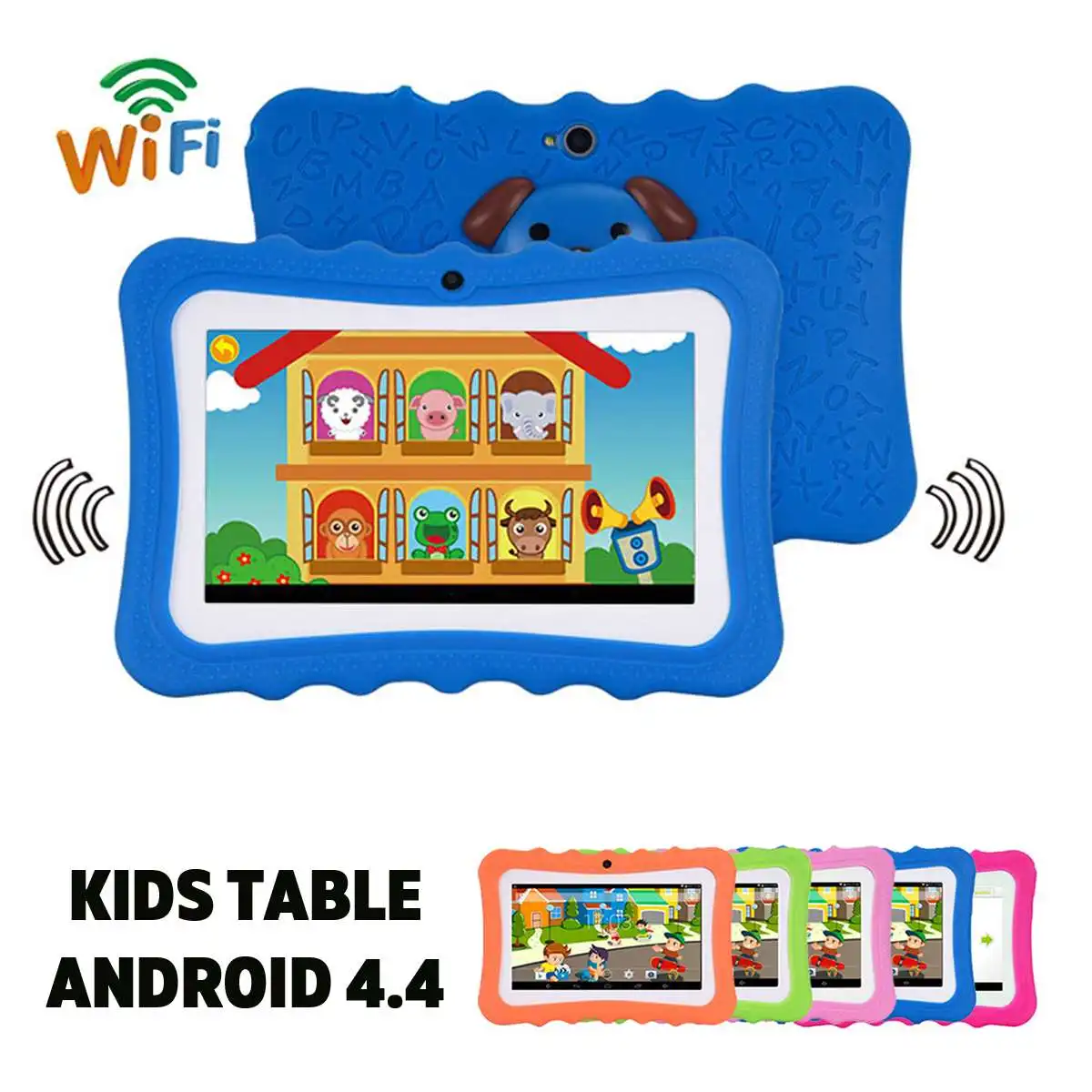 

7 Inch 8GB Wifi bluetooth Android 4.4 Kids Tablet PC HD 1024x600 Quad Core Dual Camera TFT Display Child Children Gift Tablet