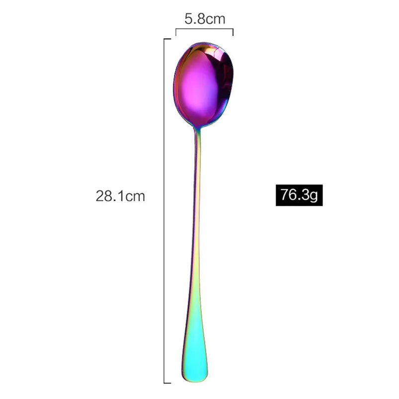 1pcs Fork Spoon Salad Stainless Steel Fruit Dessrt Fork Creative Spoons And Forks Spanner Tableware Colorful Kitchen 40JY155