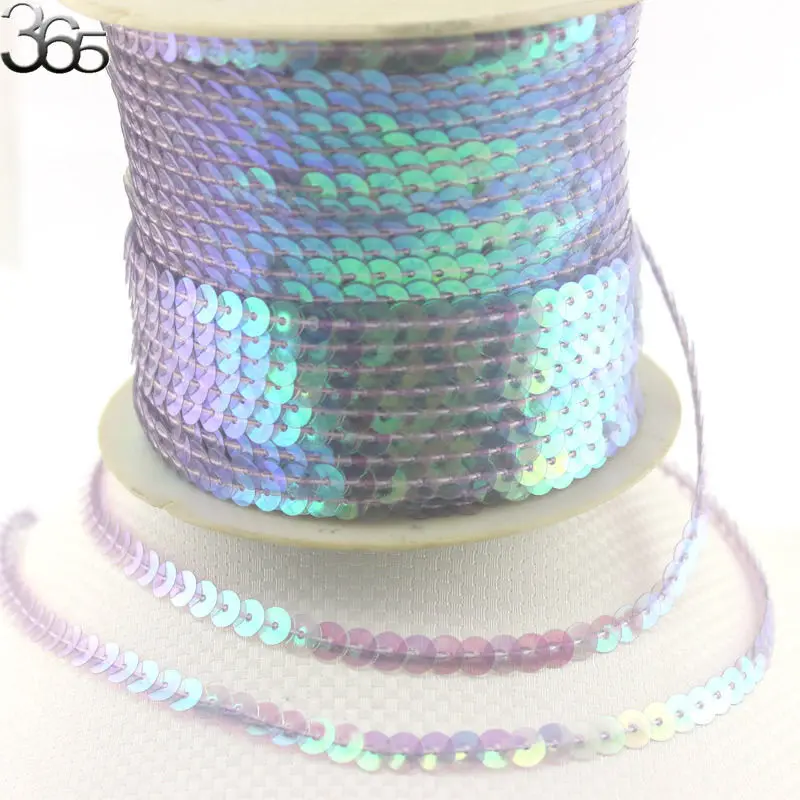 Free Shipping 6mm Light Violet Connect Sequin Strip Beads Diy Sewing