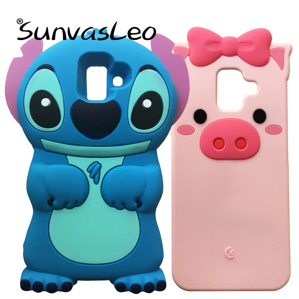 

For Samsung Galaxy A6 A600 / A6 Plus (2018) A605 3D Cartoon Soft Silicone Case Cell Phone Back Cover Skin Shell Cute Pig Cases