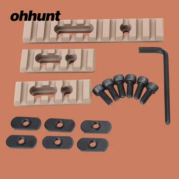 

ohhunt Pack of 3 pcs AR 15 Rifle Accessory Unity Tactical Multi Purpose Picatinny Rail Mount Set Color Tan Black For Handguards