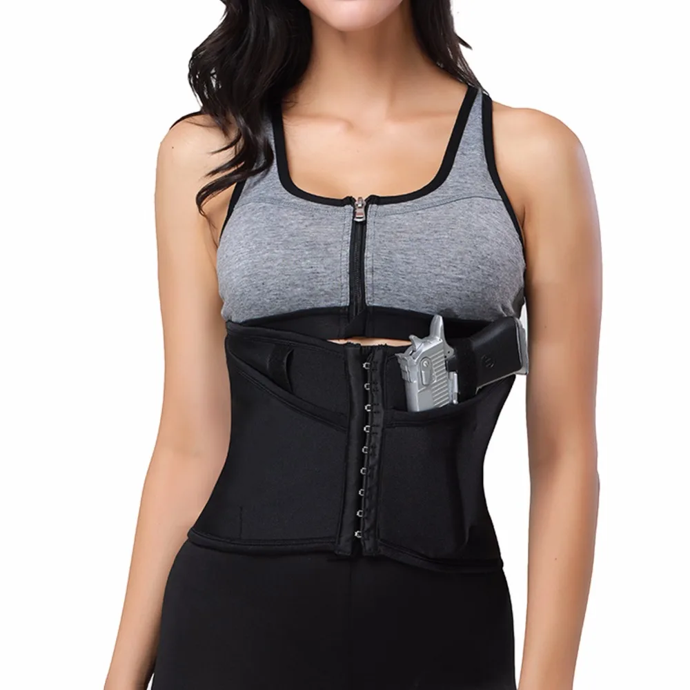 Tummy Control 3 Hooks Boneless Corset Waist Trainer Shapers Pockets