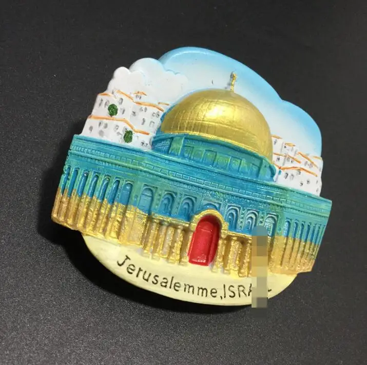 

Hot Selling Newest Israel Tourist Souvenir Resin Magnetic Sticker Creative Export Export Jerusalem Holy City Fridge Paste Goods