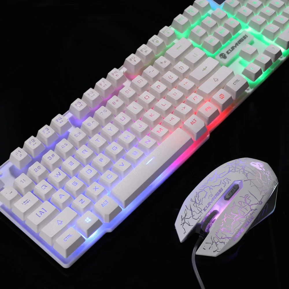 AVEIBEE игровая клавиатура механическая клавиатура с RGB подсветкой USB мышь и клавиатура набор для компьютера геймера эргономичный