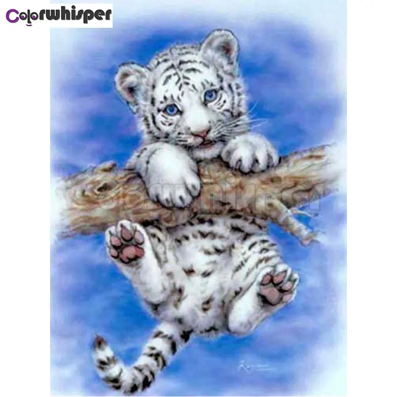 Diamond Painting Full Square Round Stich Picture Lovely White Tiger Baby Mosaic Rhinestone Embroidery Cross Sititch 335dp Diamond Painting Cross Stitch Aliexpress