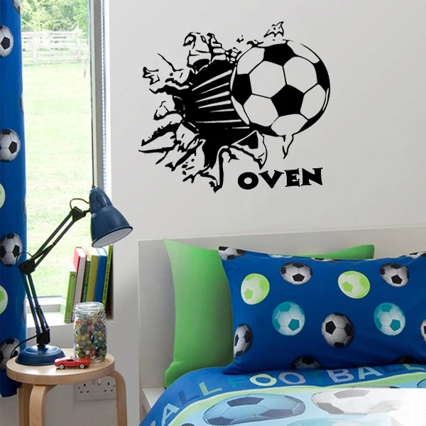 Freie Shiping Fussball Vinyl Wandtattoos Personalisierte Mass Sport Tapete Wandaufkleber Kunst Kinder Kinderzimmer Dekoration Room Decoration Kids Room Decorationfootball Vinyl Aliexpress