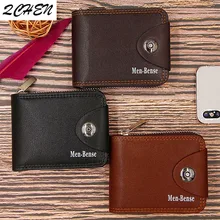 men's wallet Fashion 2019 Mens Wallet with Coin Bag Zipper Small Money Purses New Design Dollar Slim Purse Money Clip Wallet 479