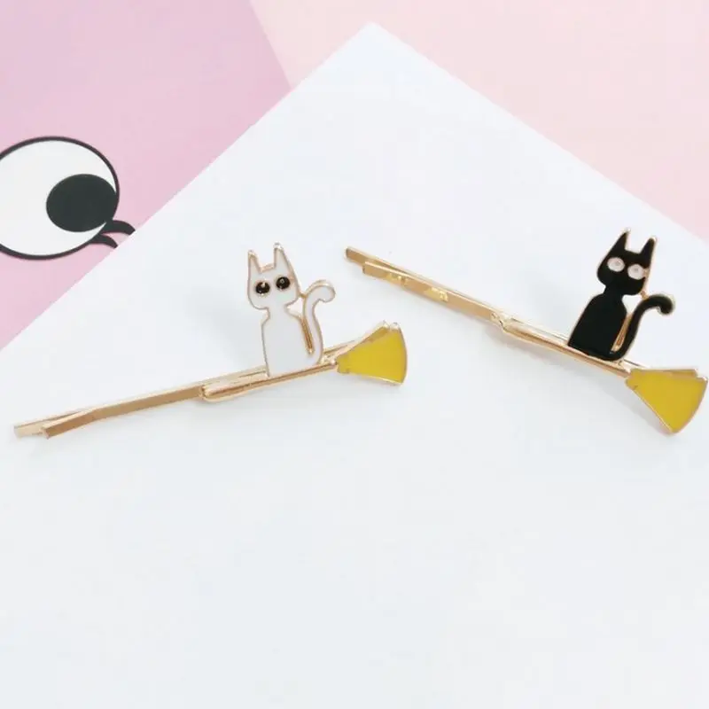 

Jewelry factory wholesale cartoon magic Xiao Ying small black cat animation cat simple fashion hairpin