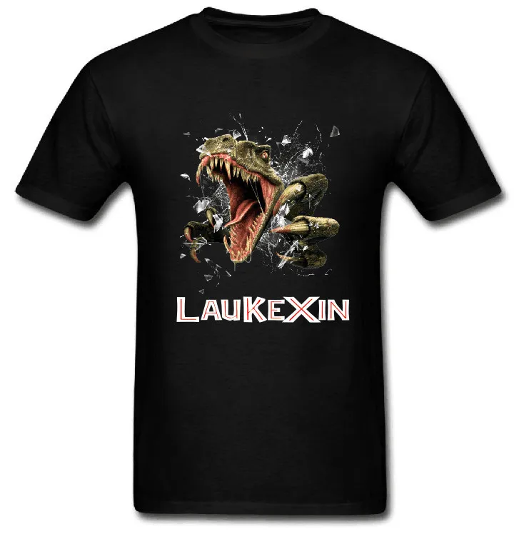 Laukexin 2015 брендовая футболка Для мужчин мир динозавров Logo Tee Хэллоуин хлопковая человек футболка логотип конструкции евро Размеры s-XXXL