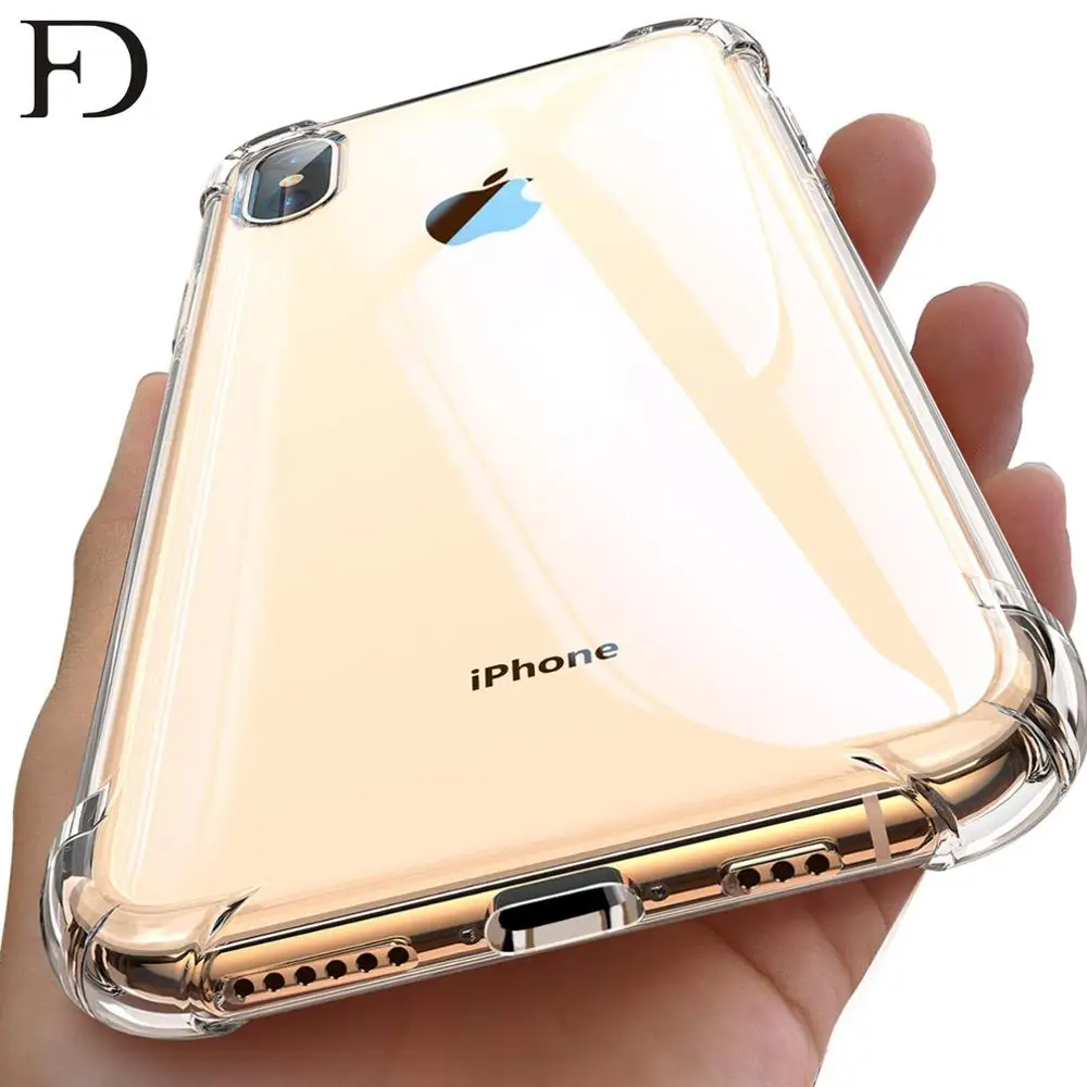 

FD New Luxury Case For iPhone Case 6 6S 7 7P 8P Xs Max Clear Soft TPU Cover Support Silicone Cover Case For iPhone XR 7 8 Case