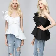 Летние женские футболки со складками, с открытыми плечами, Женская Туника без рукавов, топ 19548