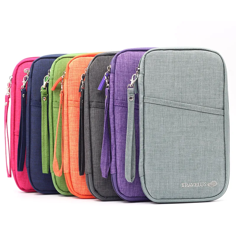 MultiFunction Travel Wallet Big Capacity Passport Cover Documents Card Holder 7 colors Wristlets Clutch Passport Organiser Case