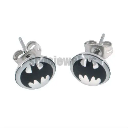 Free shipping! Enamel Batman Earring body piercing Stainless steel
