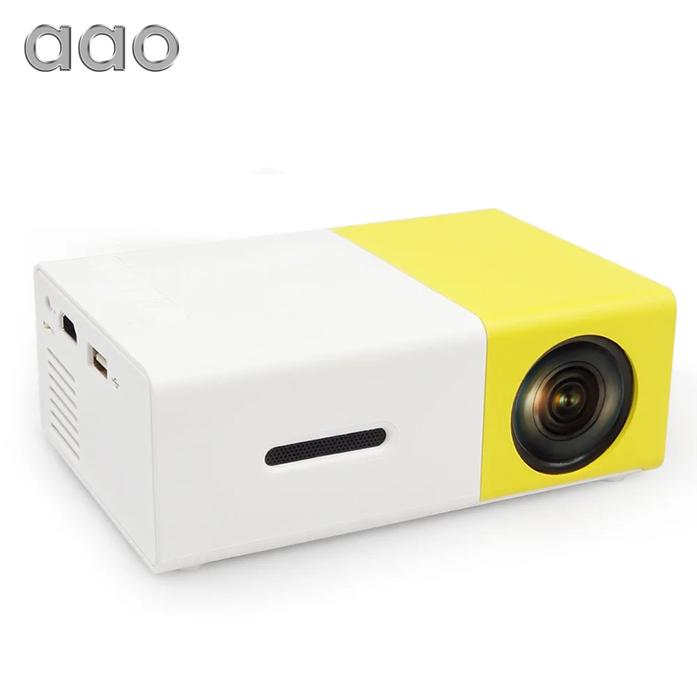 AAO YG300 YG310 Mini Portable LED Mini Projector Home Theater Game Beamer Video Player With SD HDMI USB Speaker Battery YG-300