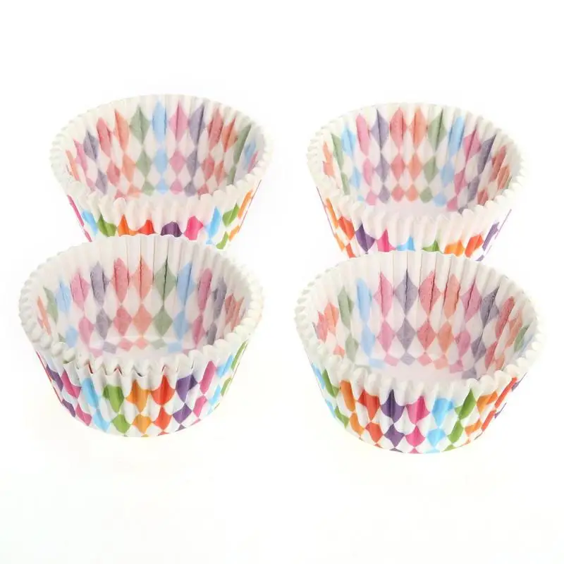 100 шт./компл. цвета радуги бумажная форма для кекса формы для маффинов, формы маленькую коробочку чашки лоток для декорирования инструменты