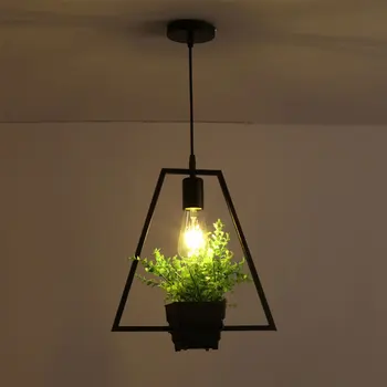 

Simple Plant Iron Chandelier Iron Lamp Geometry Plants Lights for Pub Music Restaurant ALI88
