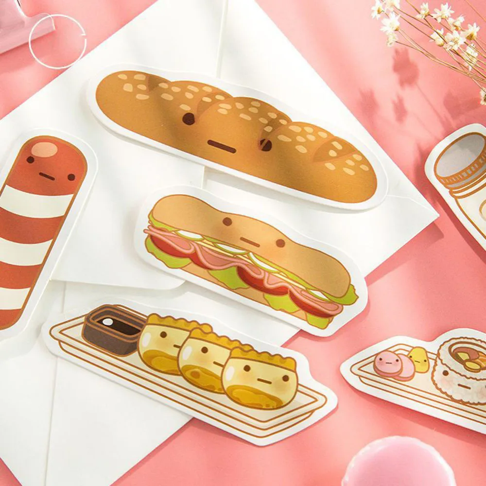 30-pcs-box-Cute-sushi-food-heteromorphism-paper-bookmarks-book-holder-message-card-kids-kawaii-stationery