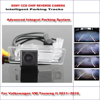 

Intelligent Parking Tracks Rear Camera For Volkswagen Touareg II 2011~2016 Backup Reverse NTSC RCA AUX HD SONY CCD 580 TV Lines
