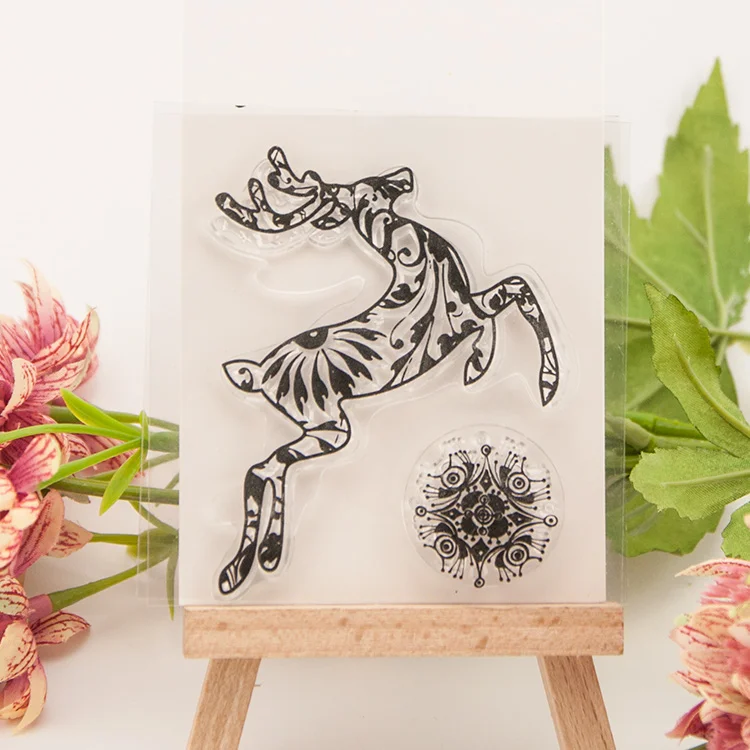 

Animal Christmas elk scrapbook DIY vintage Cartoon ACRYLIC clear STAMPS FOR PHOTO timbri seal SCRAPBOOKING stamp free shipping