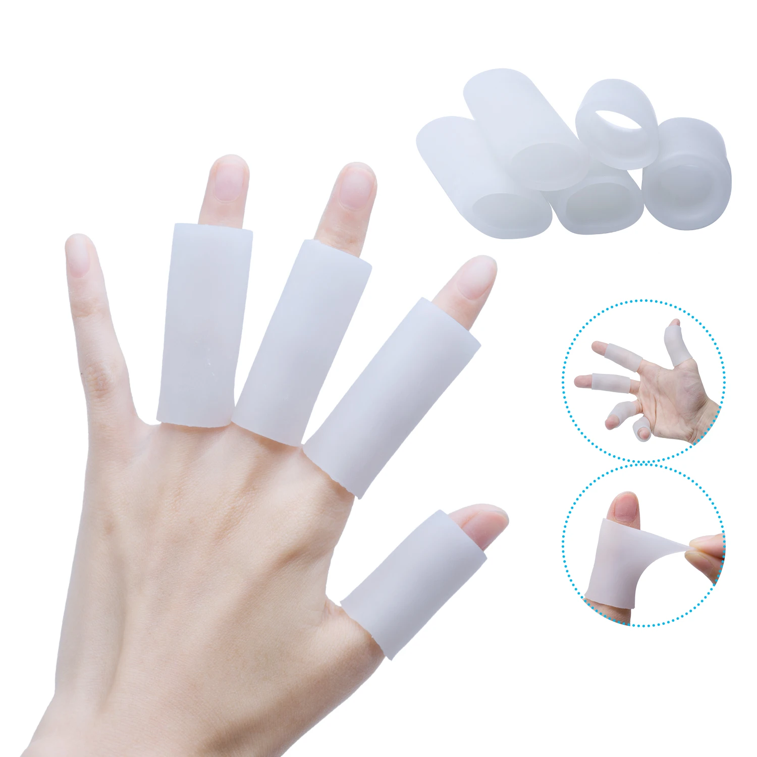 

4Pcs Sleeves Separators Protector Prevent Injuries Skin Blisters Callus Soft Silicone Gel Tube Finger Protector D1197