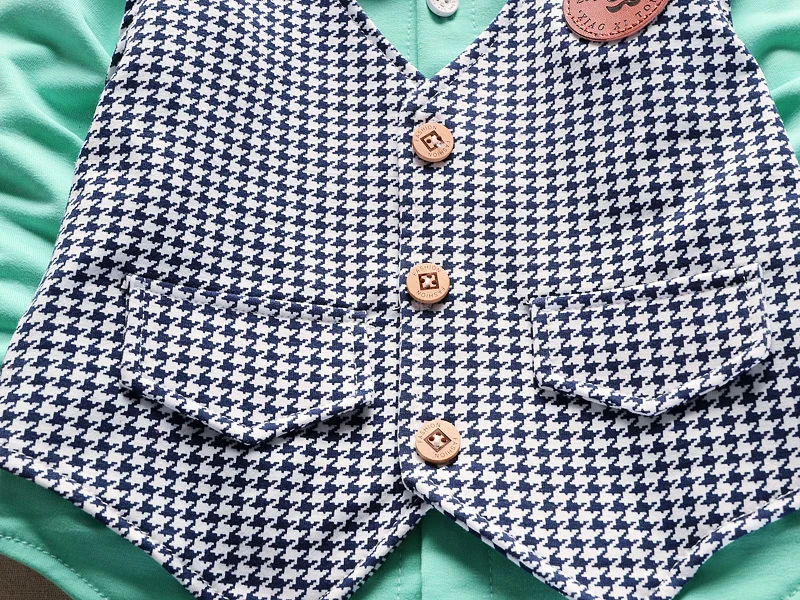 Children Cotton Clothes Spring Autumn Baby Boys Girls Vest Shirt Pants 3Pcs/Sets Fashion Gentleman Bow Tie Casual Tracksuits