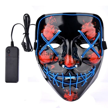 

10pcs LED Mask Light Up Party Masks Glow In Dark Masque V for Vendetta Cosplay Mascara Horror Mascarillas