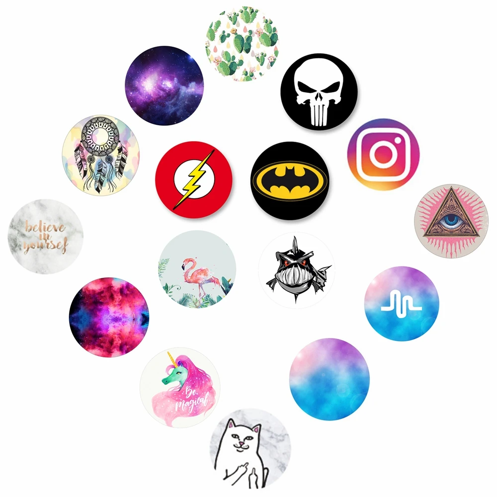 

Custom Pattern Round disk Stick On smartphone For Magnetic Car Metal Plate Cell Phone Sticker Support Car mobile accessories