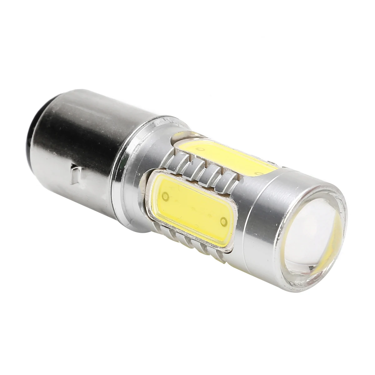 Universal 1pc White Motorcycle H6 Headlight DC12V 7.5W BA20D 4 COB LED Moto Moped Scooter ATV Lamp Bulb Aluminum Light