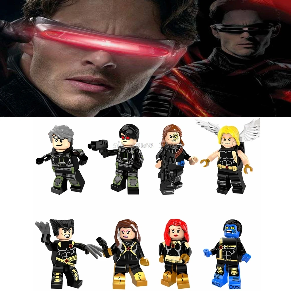 

Legoing Marvel Super heroes figures Cyclops Angel Wolverine Quicksilver Longshot Model Building Blocks Toys for Children Legoing