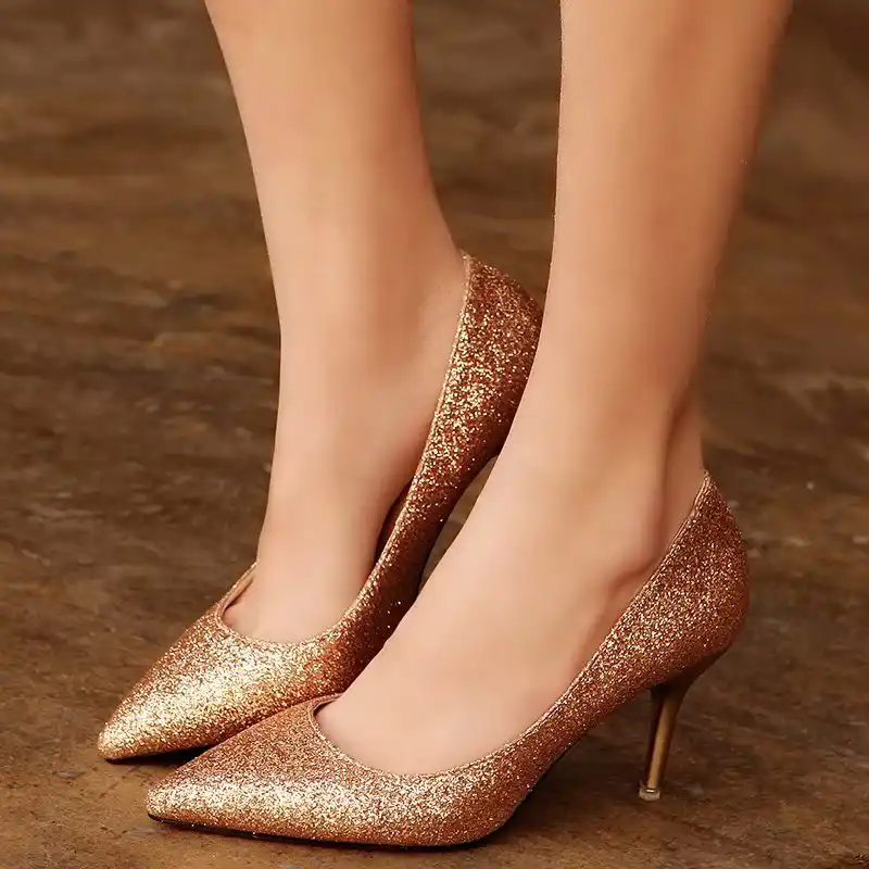 womens gold dress pumps