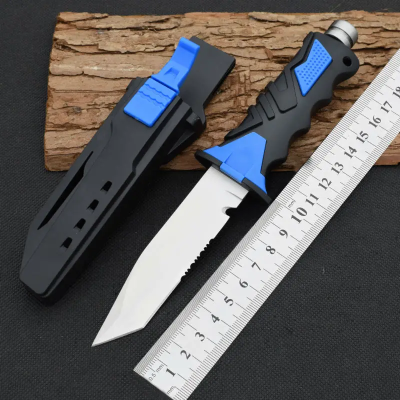 USA Diving Knife 440C Steel Blade Fixed Blade Knife With Leggings