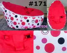 RED POLKA and Green CIRCLE Infant bean bag handy room baby chair