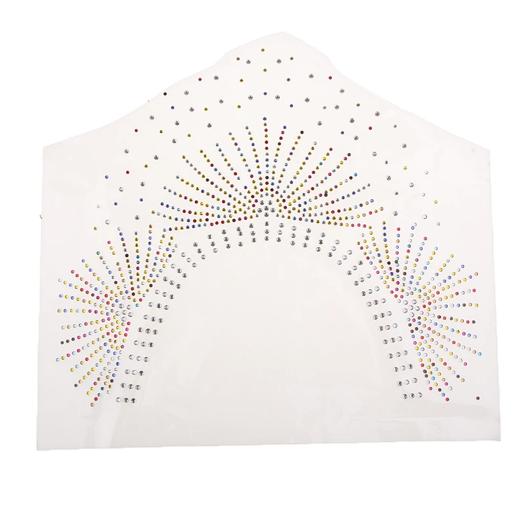 Floral Neckline Collar Trim Rhinestones Iron on Hot Fix Motif Heat Press Applique Patch