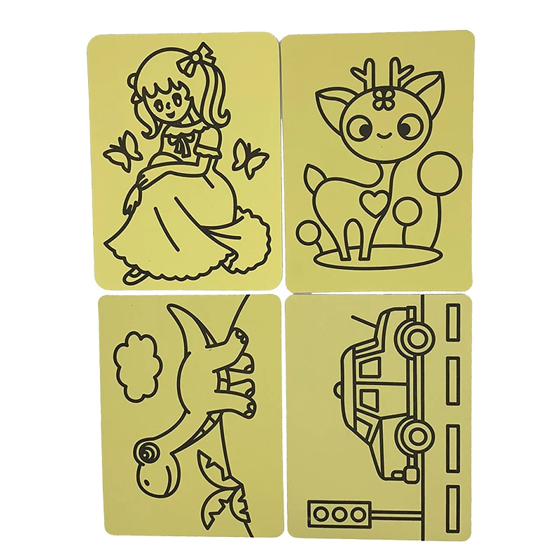 Lot-cartões para Areia em Vendas Frete Grátis Pces Art_15x21cm Faça Você Mesmo Areia Arte Adesivo Cartão Crianças Brinquedo 120 – Cor