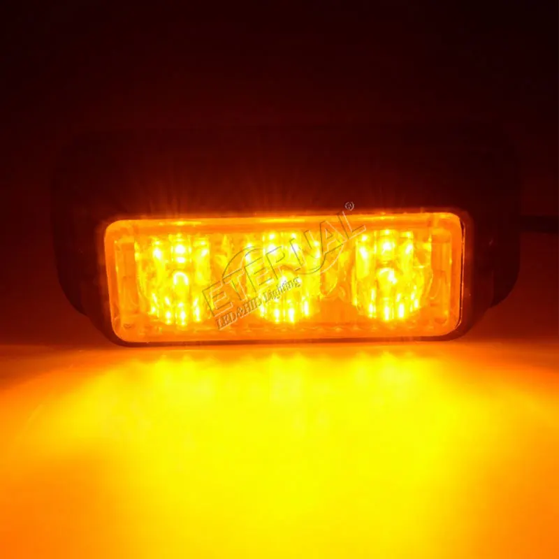 

free shipping 2pcs LED warnin light strobe emergency safety light amber white for offroad ATV UTV motorcycle 4x4 equipment truck