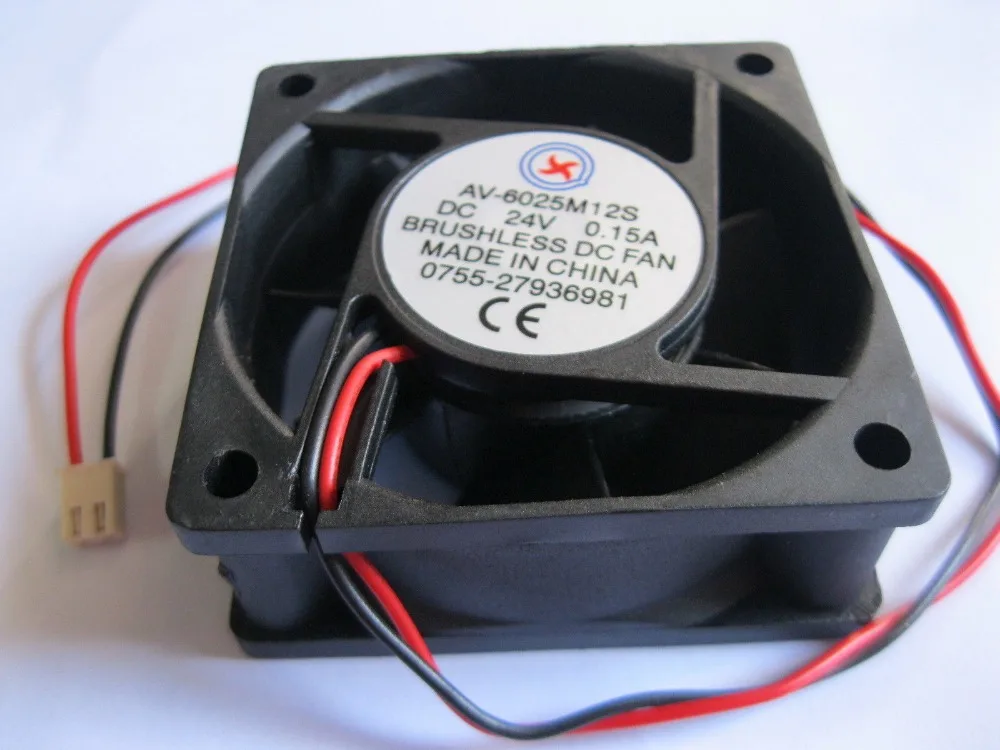 

10 pcs Brushless DC Cooling 7 Blade Fan 6025S 24V Black 2 wire