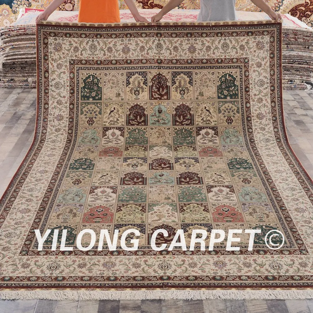 Yilong 7 'x 10' восточные шелковые ковры традиционные персидские племени четыре
