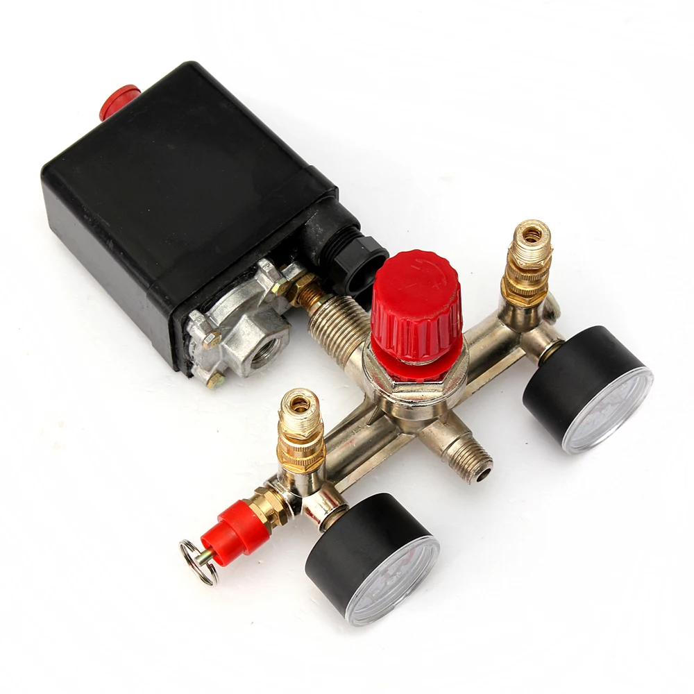 

125 PSI 12 Bar Small Air Compressor Pressure Switch Control Adjustable Regulator Valve Instrument Compressor Four Holes