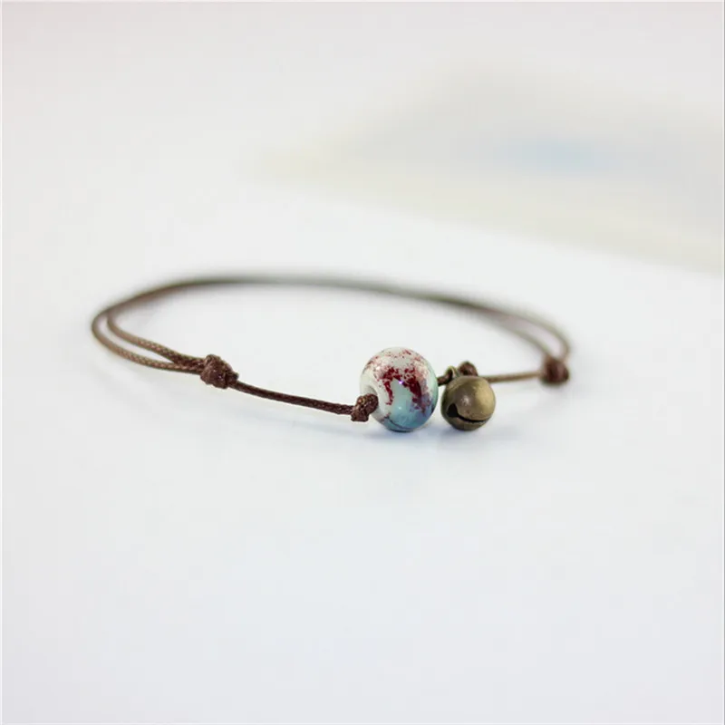 New Beach Barefoot Summer Style Infinite Ceramic Beads Anklet Adjustable Rope Chain Bell Ankle Bracelet Foot For Women Jewelry New Beach Barefoot Summer Style Infinite Ceramic Beads Anklet Adjustable Rope Chain Bell Ankle Bracelet Foot For Women Jewelry