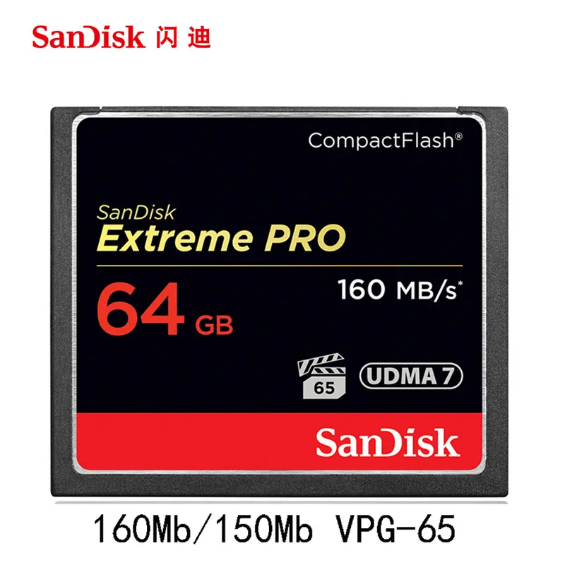 Компактная флеш-карта памяти SanDisk Extreme Pro 32, 64, 128 ГБ, 160MBS, карта CF 128 ГБ, 32 ГБ, 64 ГБ, 256 ГБ, флеш-карта, карта памяти Carte Memoire - Емкость: CFXPS-064G