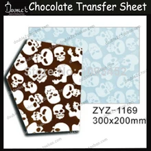 50 шт Хэллоуин Череп шоколадный переводной лист, DIY шоколадная форма, съемный переводной лист с рисунком шоколада, шоколадное украшение, украшение торта