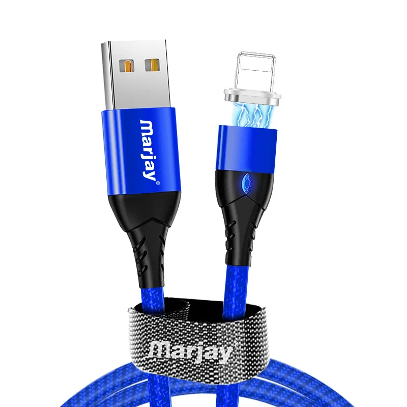 Магнитный usb-кабель Marjay для iPhone, кабель для быстрой зарядки и передачи данных для iPhone XS Max, XR X 8, 7, 6 S, Ipad, кабель для мобильного телефона - Цвет: Blue IOS Cable